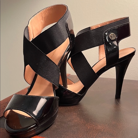 Liz Claiborne Shoes - Liz Claiborne Black Patent Strappy Heels